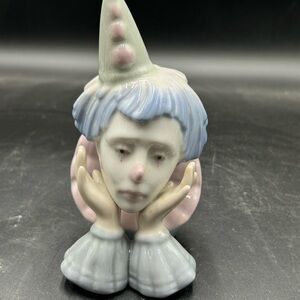 Meico Paul Sebastian Porcelain Clown Figurine with Pastel Accents